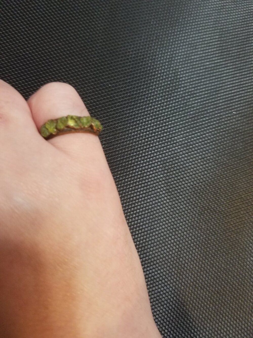 Raw Green Fluorite Bronze Ring